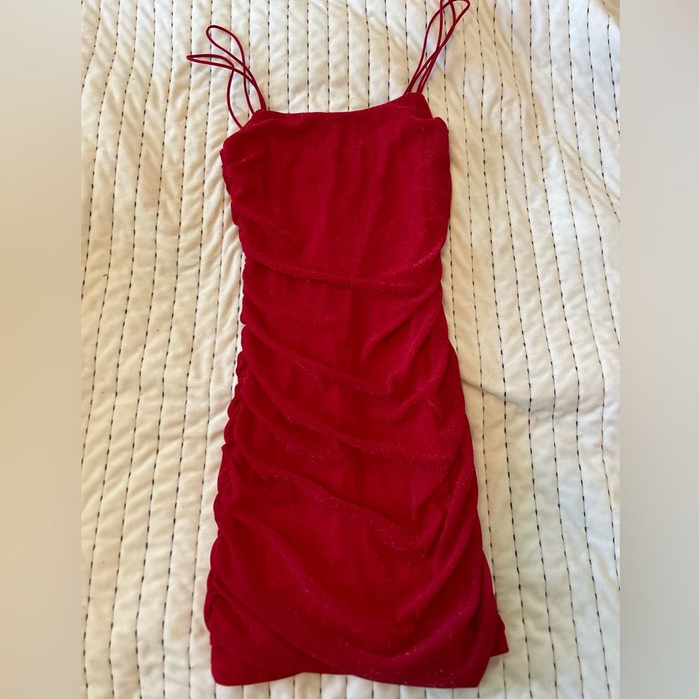 Red Glitter Mini dress